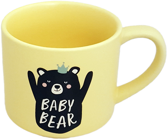 Kid's Ceramic Mug- Baby Bear Yellow - Caribou Mama Bear Mug (600x600)