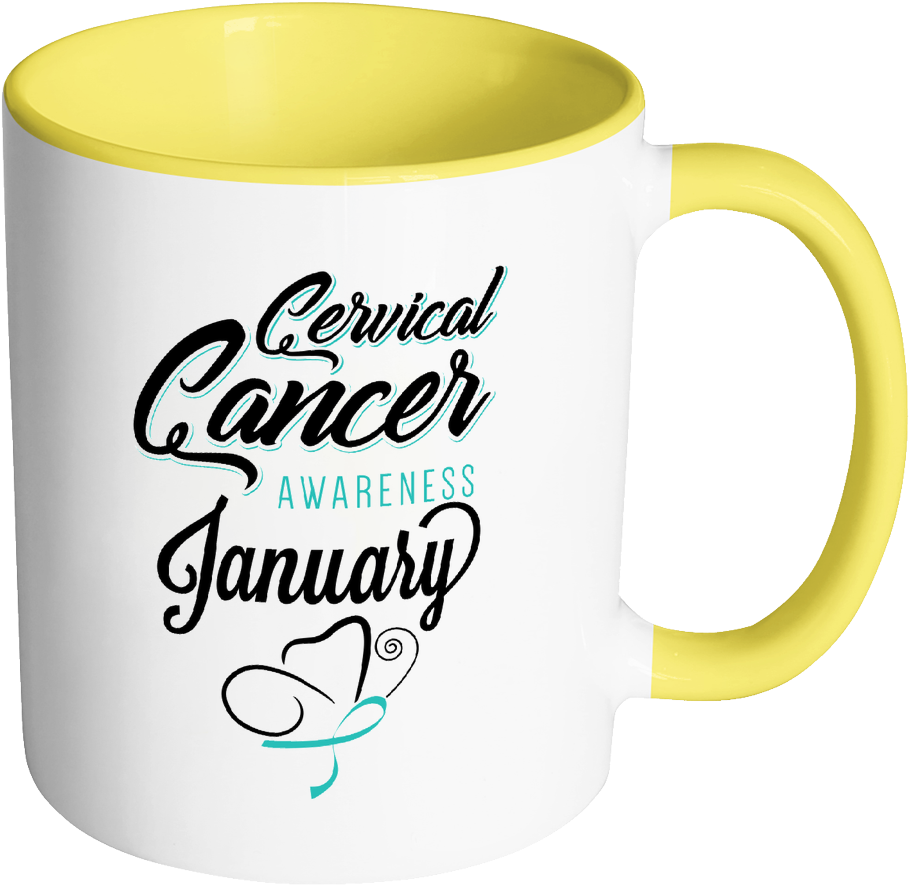 Cervical Cancer Awareness Month January Teal Ribbon - Mug (1024x1024)