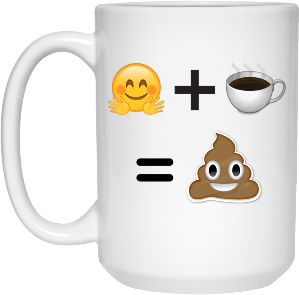 Happy Emoji Plus Coffee Equals Poop Emoji Mug - Not Perfect Just Forgiven (1024x1024)