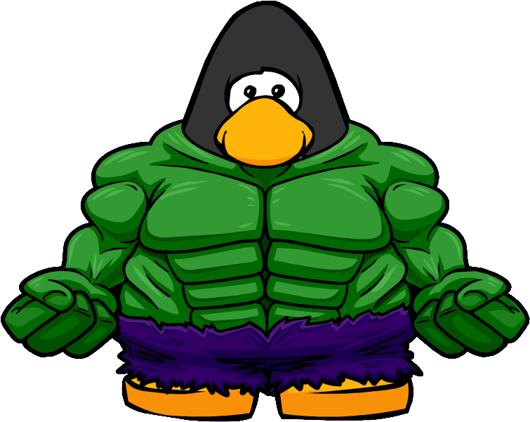 Hulk Bodysuit From A Player Card - Club Penguin (774x630)