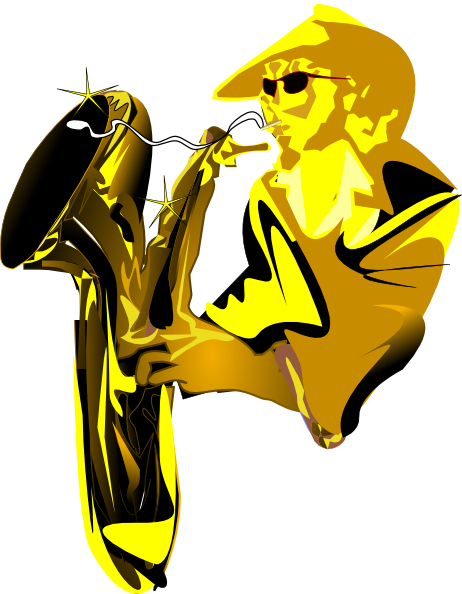 Sax Player Clip Art At Clker - Saxophone Player Png (462x594)