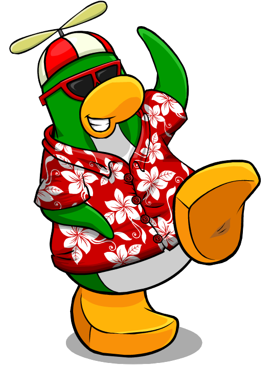 Rookiehawaiianshirt - Png - Club Penguin Rookie Theme (529x732)