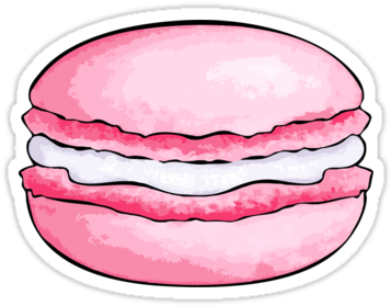 Fancy Macaron Clipart French Meringue Macaron Stickers - Macaroon Cartoon Png (375x360)