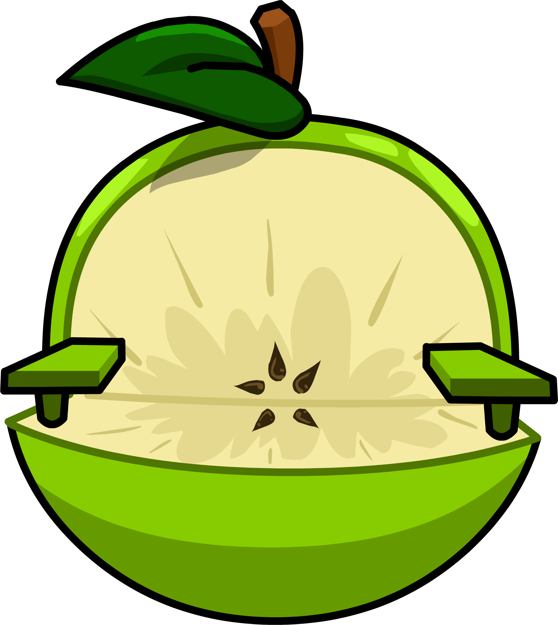 Sour Apple Chair - Fruit Furniture Id Club Penguin (1870x2091)