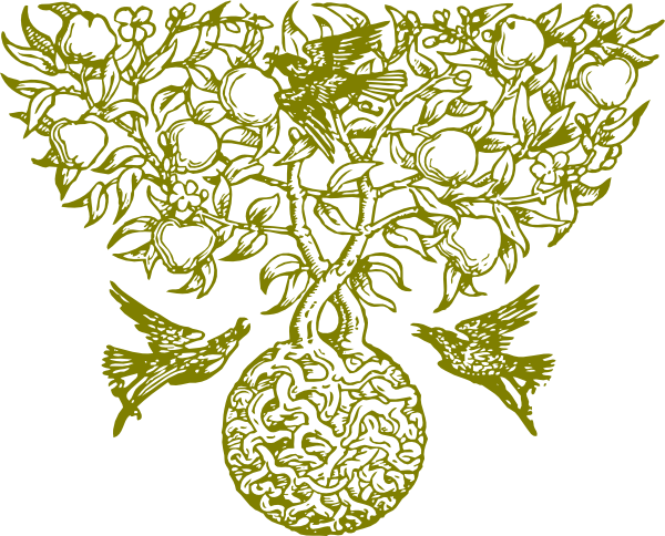 Green Intertwining Trees Clip Art At Clker - Intertwined Roots Clip Art (600x484)