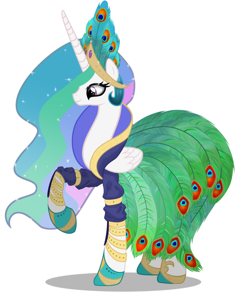 Celestia Does Look Good In Peacock - My Little Pony Princess Dress (803x995)