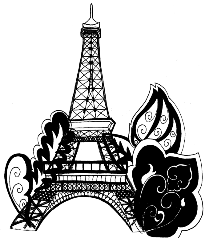 New 2018 Hd Images Eiffel Tower Clip Art Black And - Eiffel Tower Adult Coloring Pages (681x800)