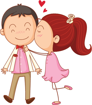 Kiss - Couple In Love Clipart (380x432)