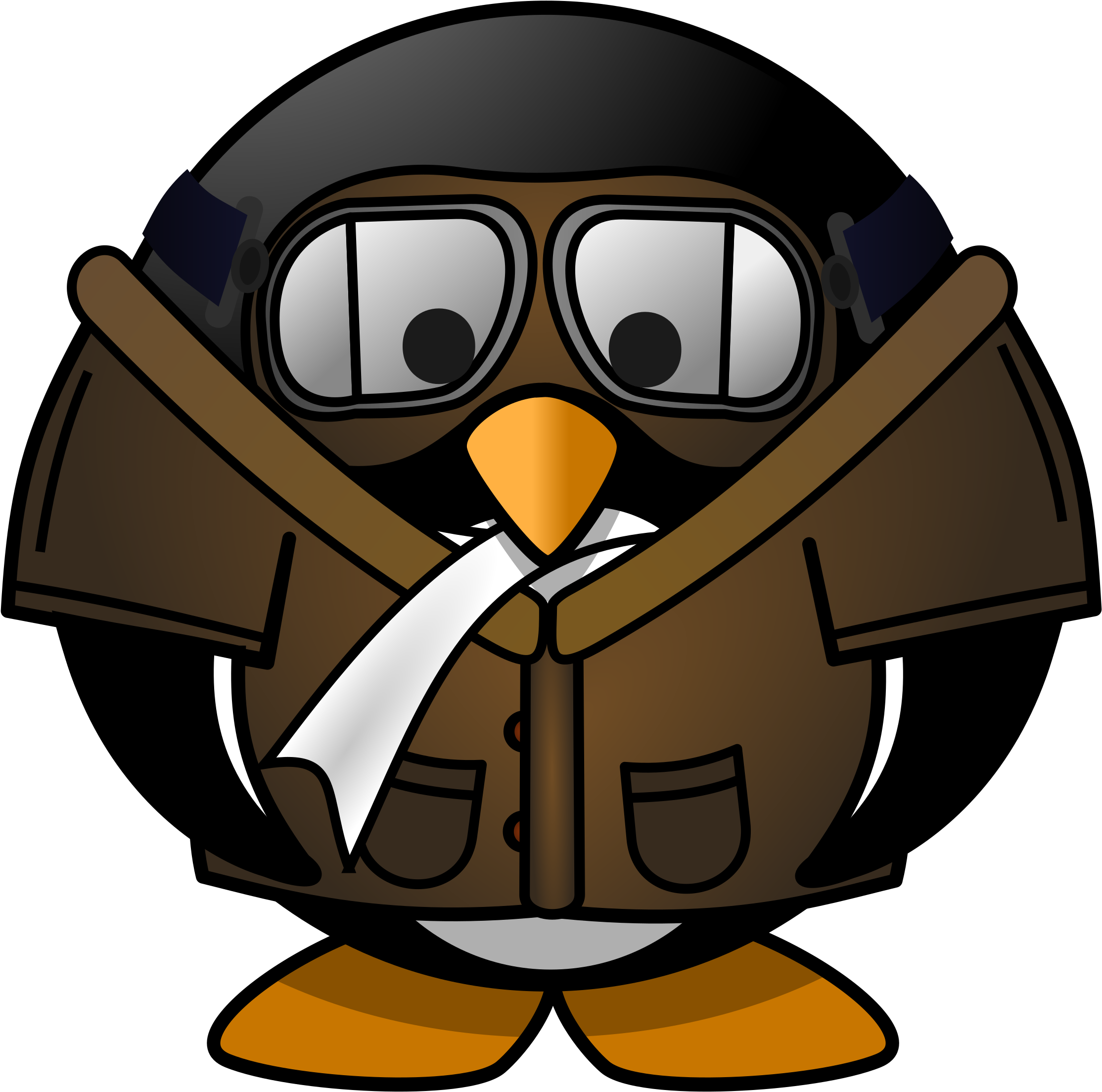 Big Image - Penguin Pilot Clipart (2347x2400)