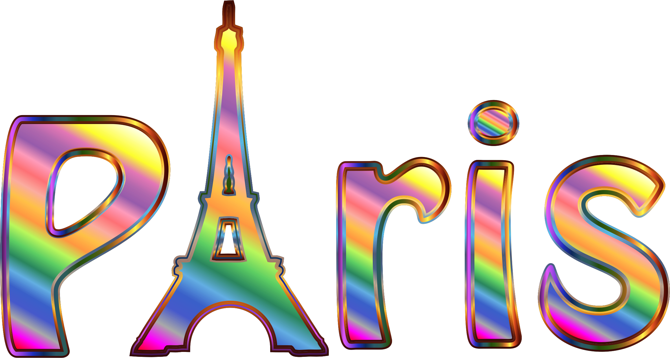 This Free Icons Png Design Of Prismatic Paris Typography - Clipart Paris (2314x1238)