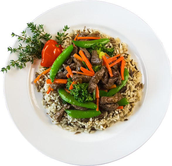 Tender Beef Strips And Fresh-cut Vegetables Sautéed - Beef Fry Clipart Png (600x600)