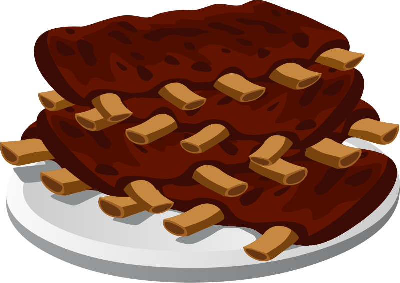 Barbecue Ribs Clip Art - Ribs Clipart (800x566)
