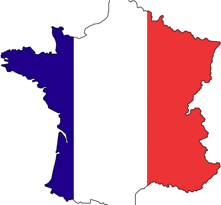 Frankreich - France Map Flag (829x700)
