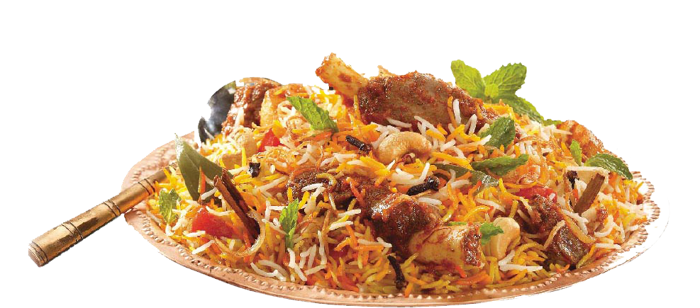 Indian Fried Chicken Biryani/biriyani In A White Bowl - Dum Biryani Png (990x523)