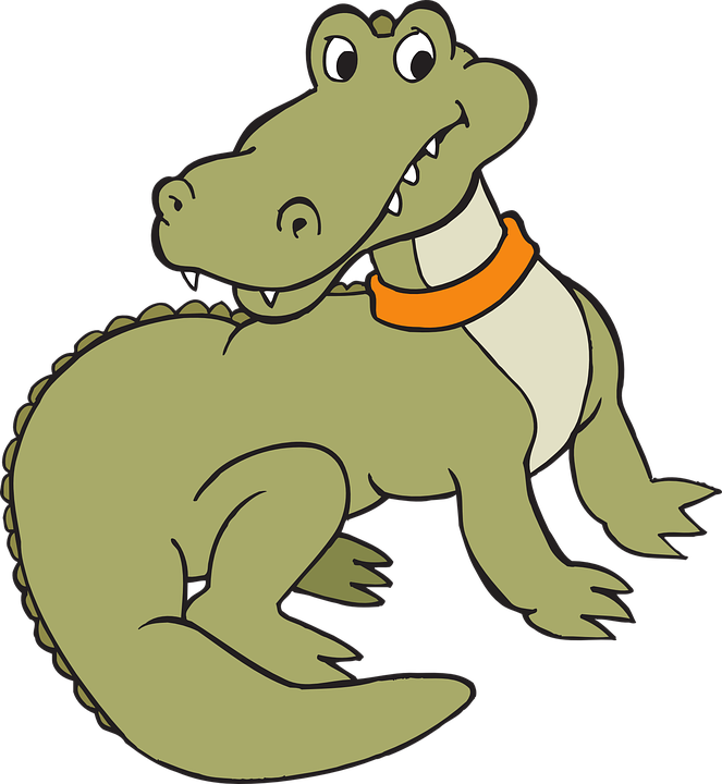 Collar Cartoon, Scales, Pet, Teeth, Claws, Alligator, - Gambar Hewan Buaya Cartoon (663x720)