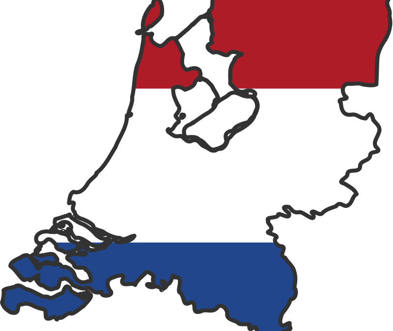 Niederlande - Netherlands Map With Flag (800x675)