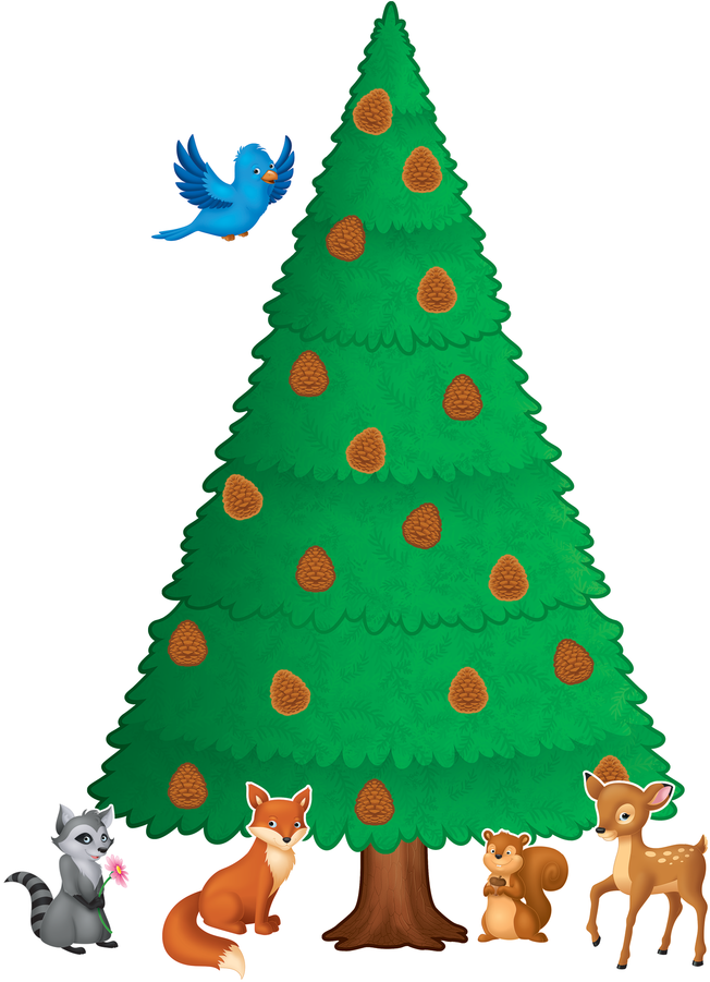 Tcr5864 Woodland Pine Tree Bulletin Board Display Set - Woodland Bulletin Board (900x900)