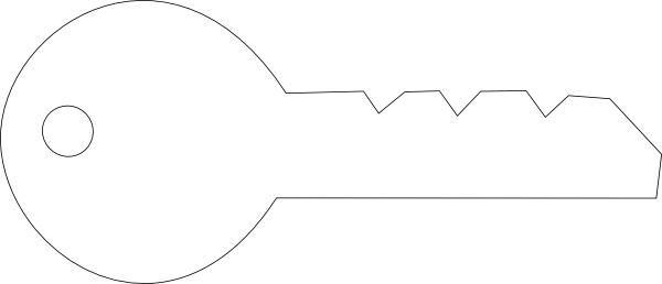 Key Button Svg Downloads - White Key Icon Vector (600x258)