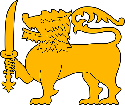 Hewan, Kucing, Singa, Binatang Menyusui - Sri Lanka Flag Lion (406x340)