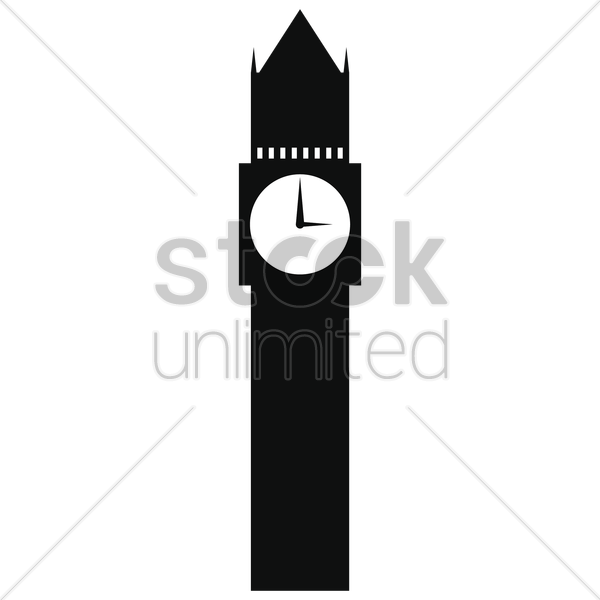 Big Ben Clock Tower Vector Graphic Clipart - Clock Tower (600x600)