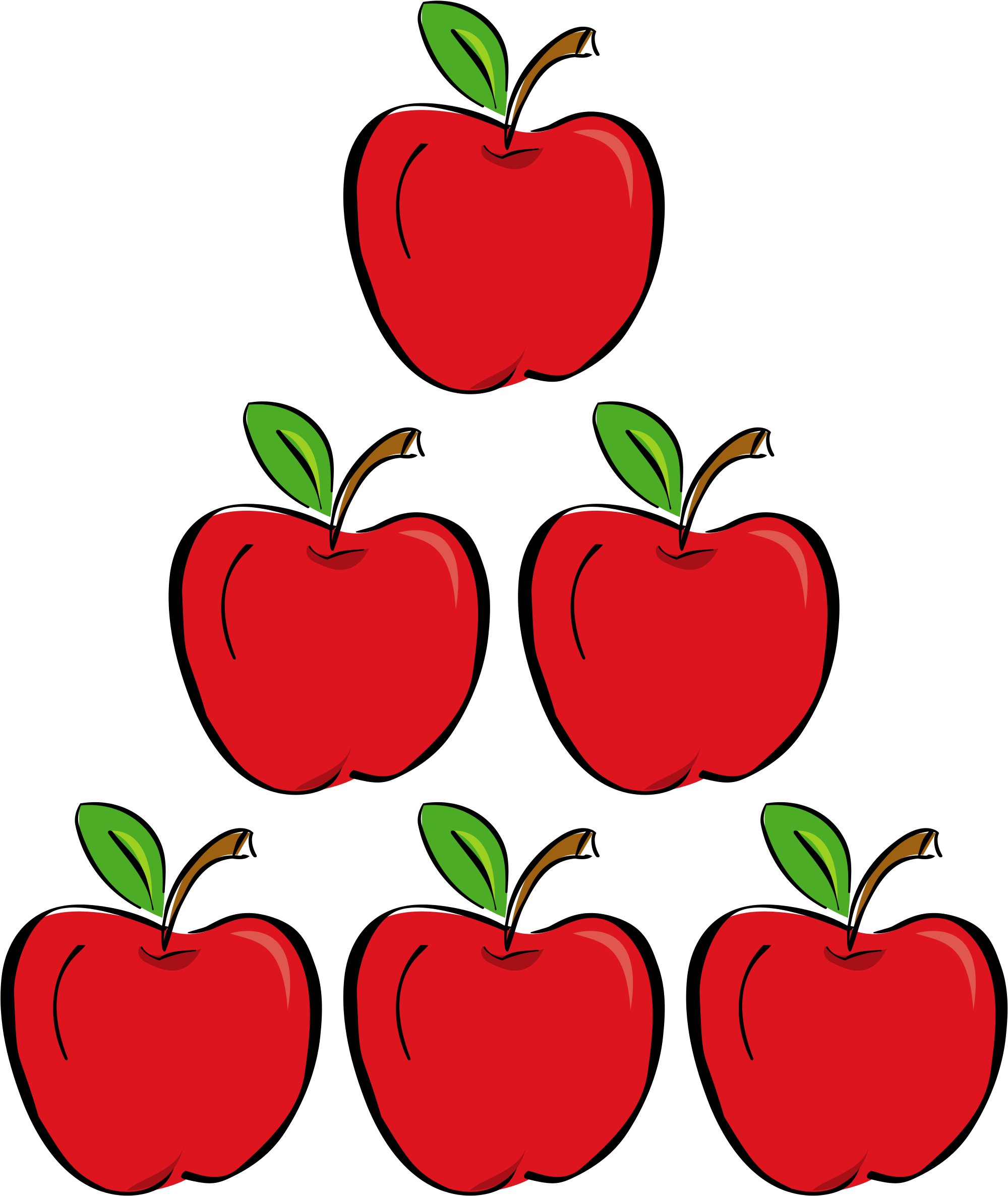 File - Three Apples - Svg - Wikimedia Commons - Appels Tellen (2000x2396)