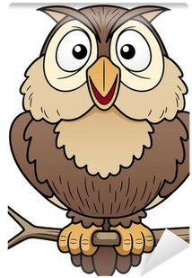 Illustration Of Cartoon Owl Sitting On Tree Branch - Cartoon Picture Of Owl (400x400)