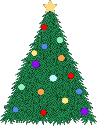 Christmas Tree Clipart Colorful - Christmas Tree Clip Art (318x412)