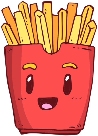 Fries Box Character Cartoon Transparent Png - French Fries (512x512)