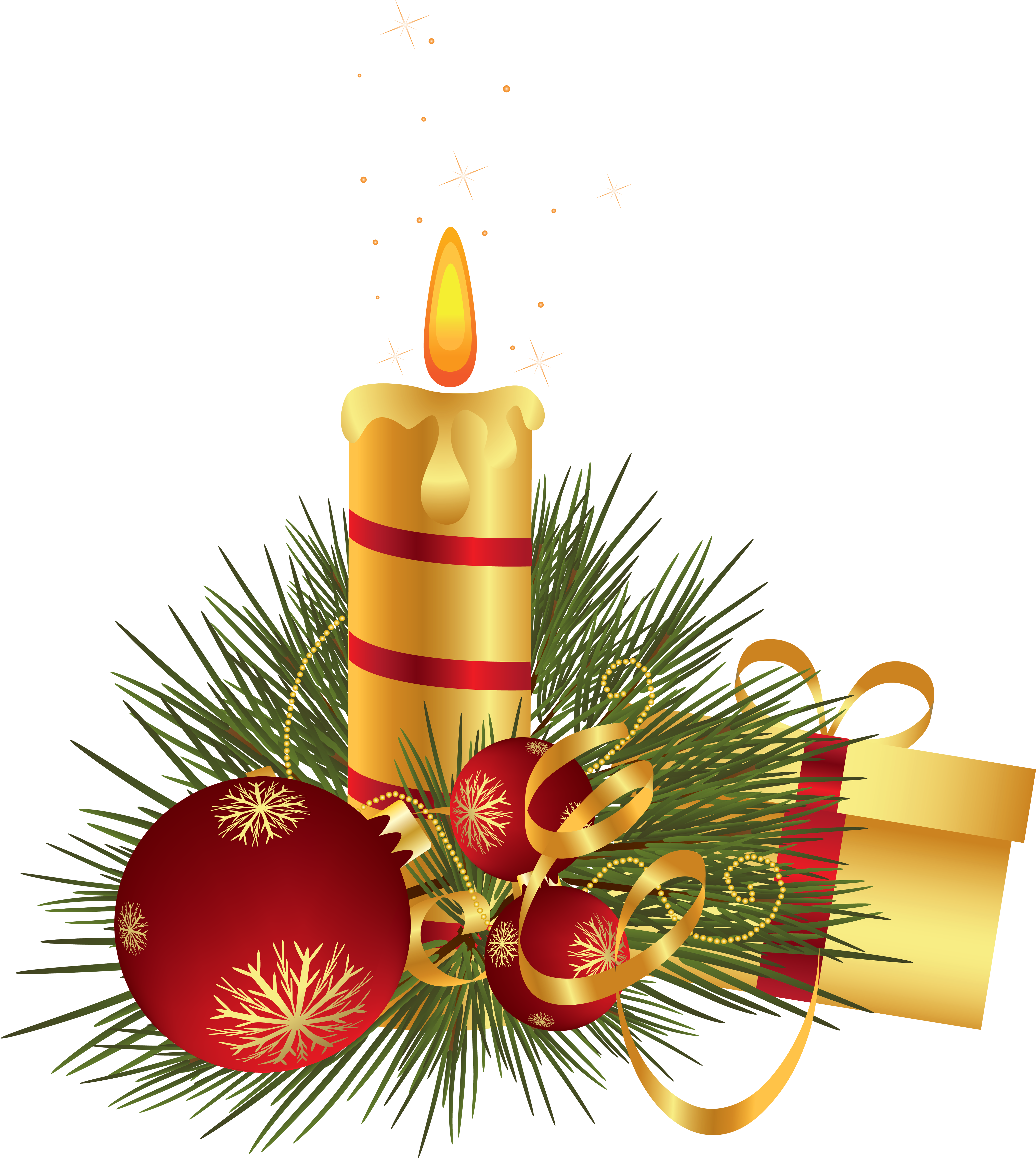 Christmas Candle Decoration Clipart - Weihnachtskerzen Clipart (5100x5702)