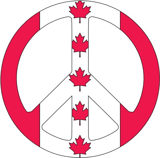 Canadian Flag Symbol Clipart - Canadian Flag Peace Sign (555x665)