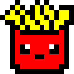 French Fries Chibi - Pixel Art French Fries (360x380)