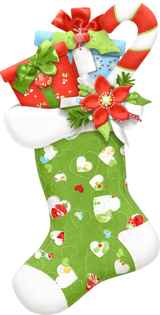 Christmas Stocking Clip Art - Christmas Stockings Green Lipart (520x1024)