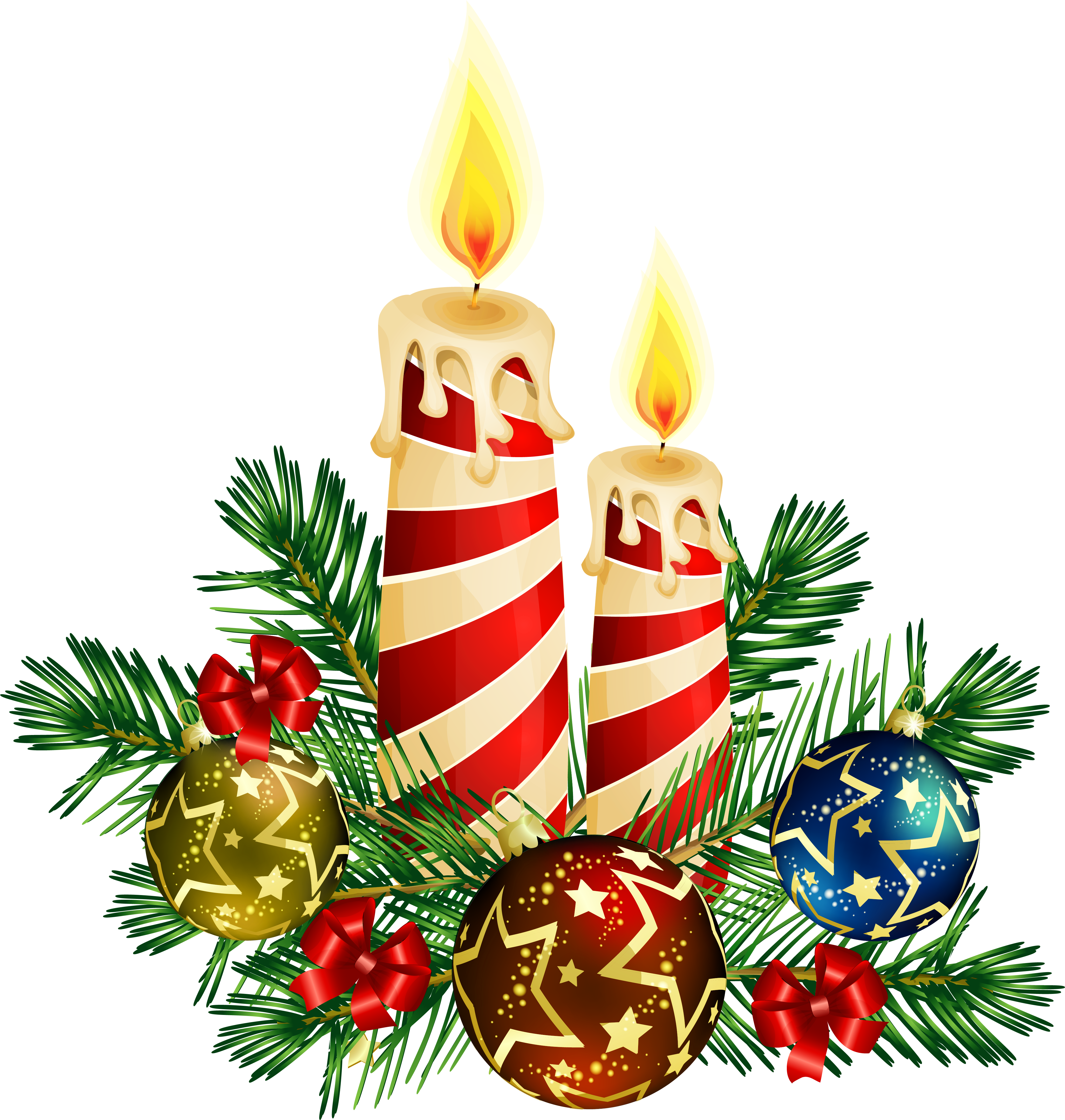 Christmas - Christmas Candle Clipart (4127x4352)