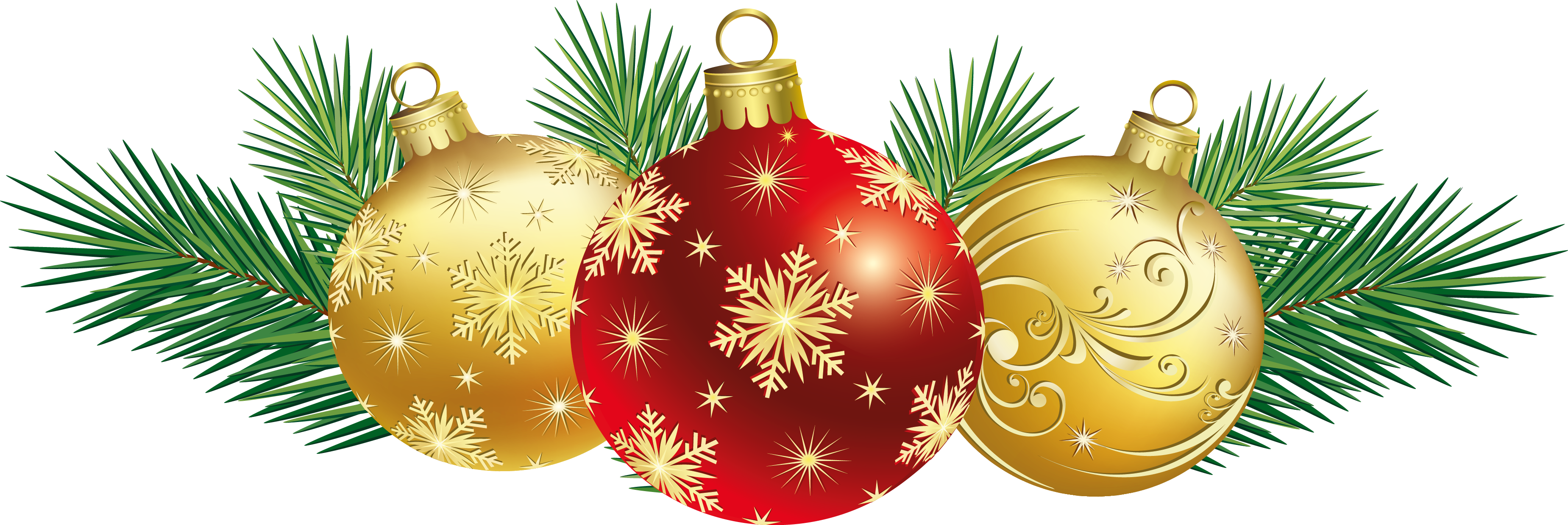 Amd Clipart Christmas Decoration - Christmas Decorations Clip Art (3699x1239)