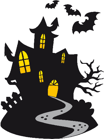 Haunted House Clipart Cartoon - Halloween Haunted House Clipart (500x500)