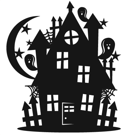 Halloween Haunted House Scrapbook Cut File Cute Clipart - Clip Art (432x432)