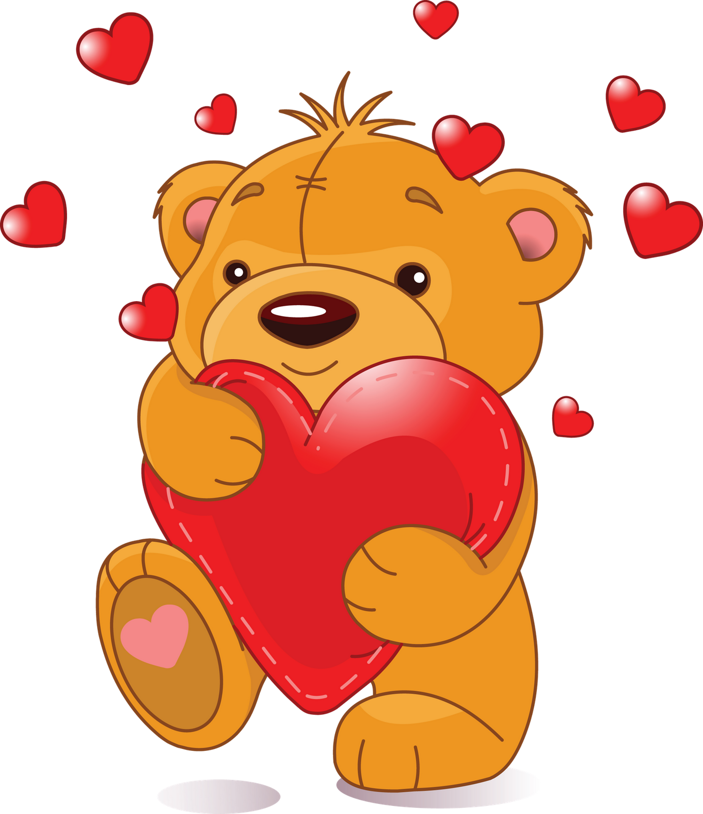 Bear Hug Clip Art Medium Size - Cute Teddy Bears With Hearts (1383x1600)