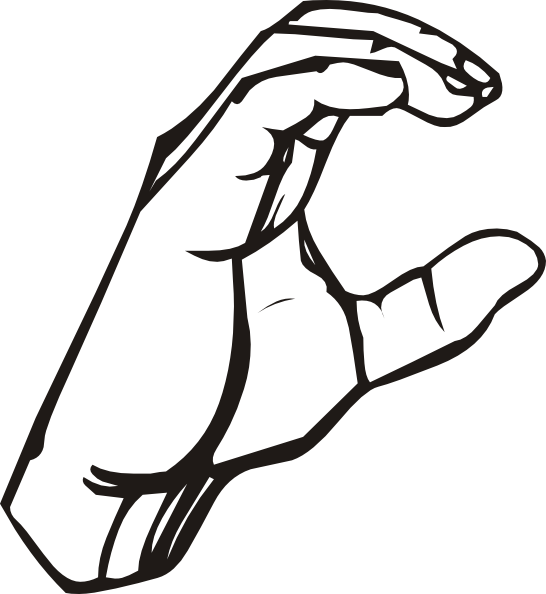 Free Vector Sign Language C Clip Art - Langue Des Signes C (552x600)