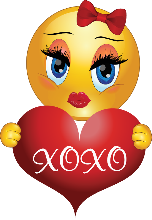 Xoxo Girl Smiley Emoticon Clipart - Xoxo Emoticon (512x740)