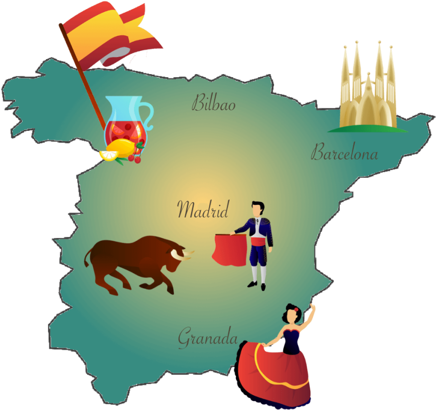 Online Spanish Course Videos - Spain Clip Art (896x1024)