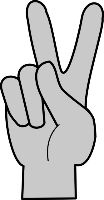 Middle Finger Clipart - Cartoon Finger Peace Sign (333x640)