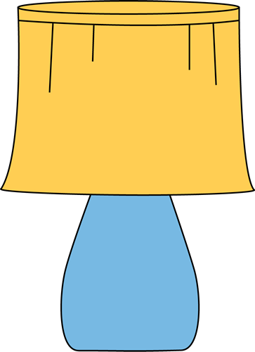 Blue Lamp With A Yellow Lamp Shade Clipart - Blue Lamp With A Yellow Lamp Shade Clipart (363x500)