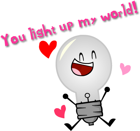 Lightbulb Valentine By Thetgrodz - Light Bulb Quotes Inanimate Insanity (500x447)