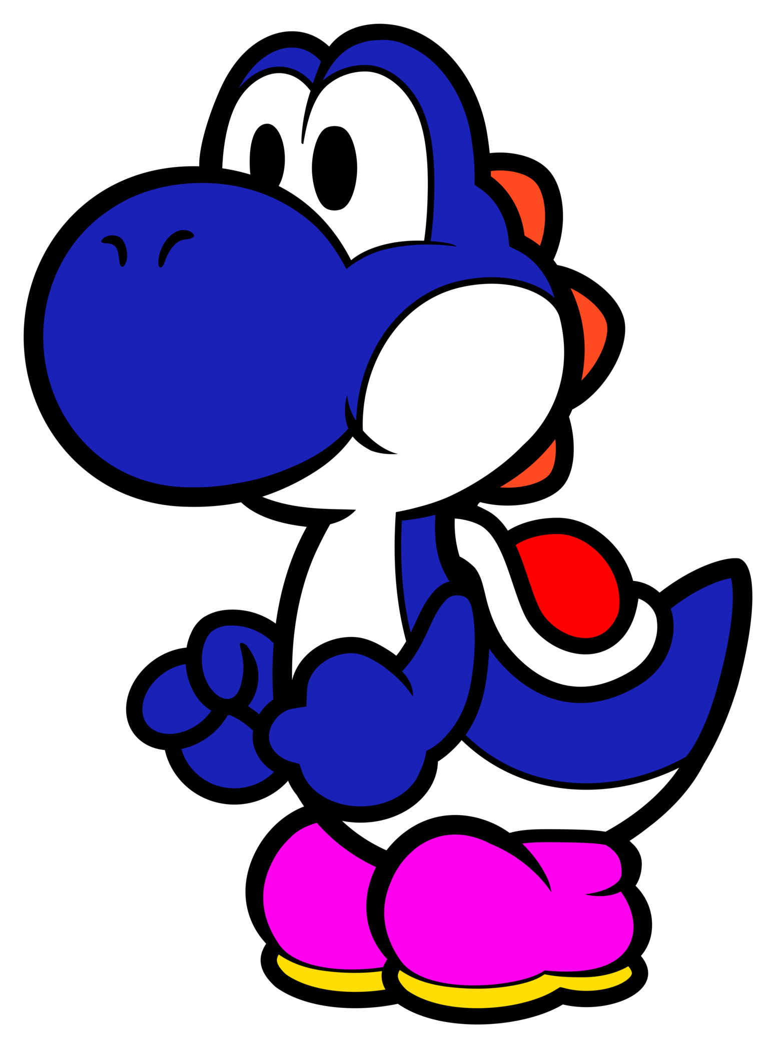 Paper Yoshi - Super Paper Mario Yoshi (1600x2142)