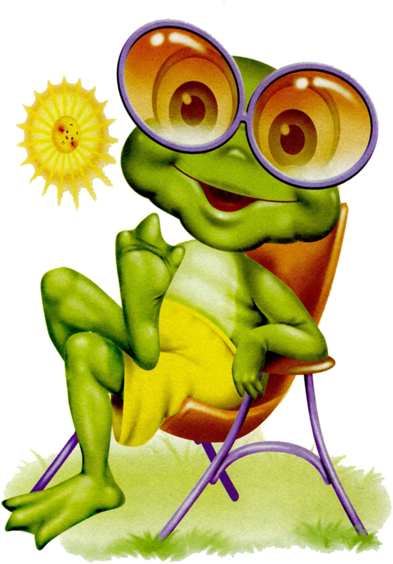 Cartoon - Frosch - Beach Clipart Frog (572x800)