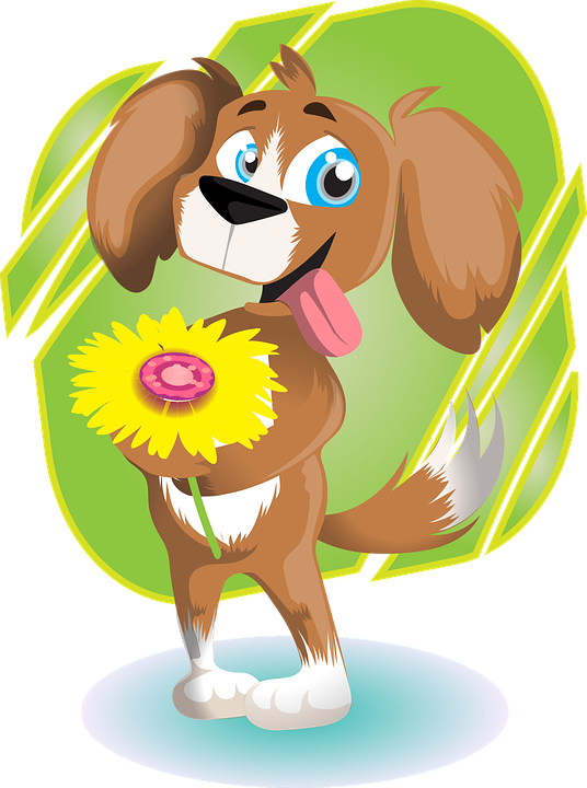 Tongue Cartoon 10, Buy Clip Art - Dog Flower Cartoon (536x720)