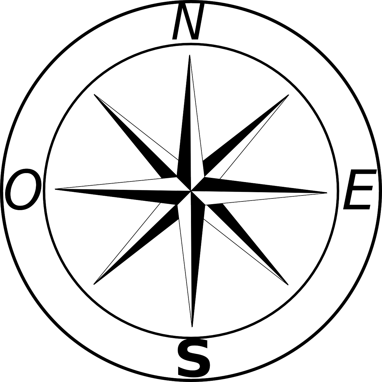 Wind Rose Compass Rose Png Image - Rosa De Los Vientos Español (1280x1280)