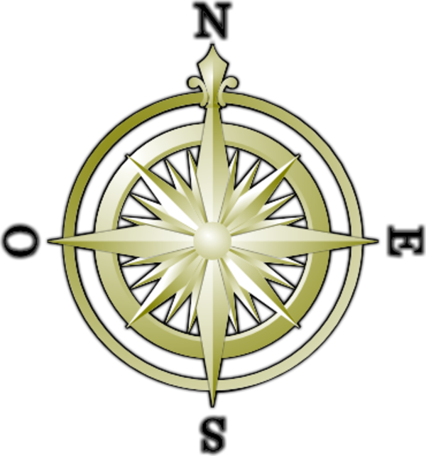 Compass North South East West Vector Clip Art - North South East O (600x642)