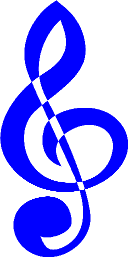 28 Feb 2015 - Blue Treble Clef Clip Art (256x512)