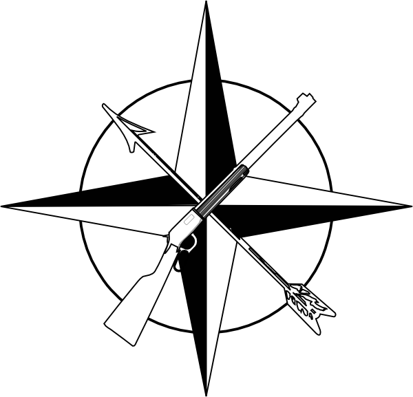 Compass Clip Art Black And White White Compass R - Game Call (600x577)